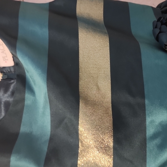 PLACE Green and Gold Holiday dress EUC - Picture 2 of 6
